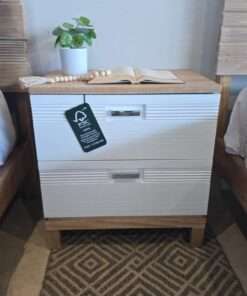 MESA DE NOCHE BRIONY BRUSHED WHITE PECAN