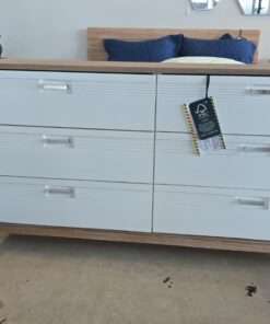 GAVETERO CON ESPEJO BRIONY BRUSHED WHITE PECAN