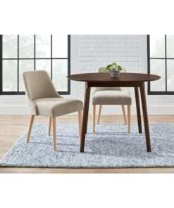 Alternative view of SILLA STYLE WELL BENFIELD BISCUIT BEIGE UPHOLSTERED DINNING CHAIR NAT...