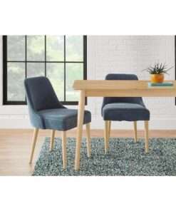SILLA STYLE WELL BENFIELD CHARLESTON BLUE UPHOLSTERED DINNING CHAIR W...