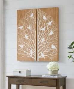 CUADRO DECORATIVO HOME DECORATORS COLLETION WOODEN TREE WITH BIRDS WA...