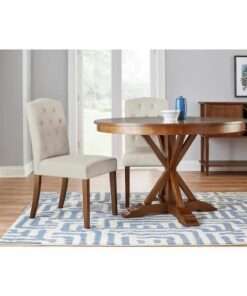 SILLA STYLE WELL BECKRIDGE BISCUIT BEIGE UPHOLSTERED DINING CHAIR EIT...