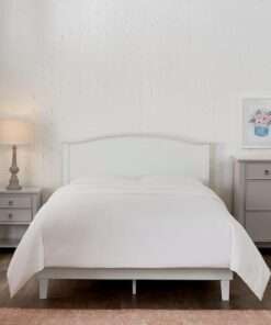 CAMA STYLEWELL COLEMONT WHITE WOOD KING PLATFORM BED WITH CURVED HEAD...