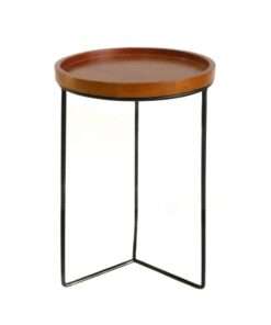 MESA DE APOYO VIGORO 19IN. TRIANGLE BASE WOOD TOP PLANT STAND