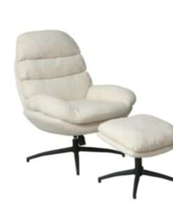 BUTACA CON OTTOMAN CREMA CLARO