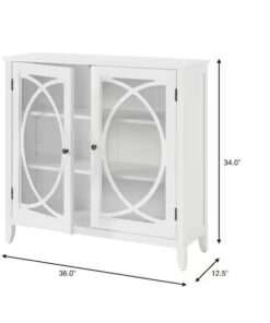 CREDENZA STYLE WELL BRISA BRIGHT WHITE ACCENT CABINET WITH DOUBLE ELL... - Imagen 4