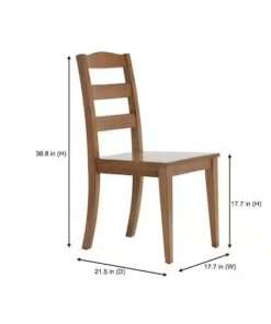 SILLA STYLE WELL PATINA OAK FINISH DINING CHAIR WITH LADDER BACK SET ... - Imagen 3
