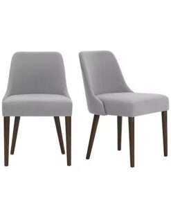 SILLA STYLE WELL BEIFIELD SABLE BROWN WOOD UPHOLSTERED DINING CHAIR W...