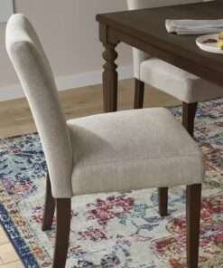 SILLA STYLE WELL BANTORD RIVERBED BEIGE UPHOLSTERED DINING CHAIR WITH... - Imagen 8