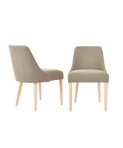 SILLA STYLE WELL BENFIELD BISCUIT BEIGE UPHOLSTERED DINNING CHAIR NAT...