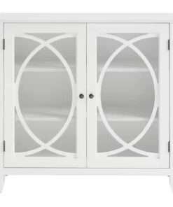 CREDENZA STYLE WELL BRISA BRIGHT WHITE ACCENT CABINET WITH DOUBLE ELL... - Imagen 3