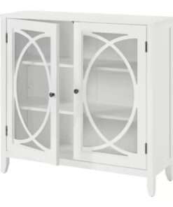 CREDENZA STYLE WELL BRISA BRIGHT WHITE ACCENT CABINET WITH DOUBLE ELL... - Imagen 6