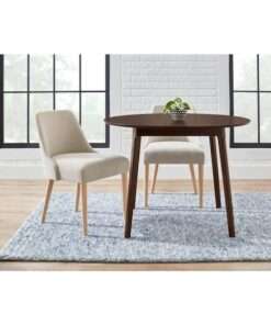 MESA DE COMEDOR STYLE WELL SAKIA SABLE BROWN WOOD ROUND DINING TABLE ...