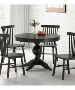 SET DE 4 SILLAS STYLEWELL WINDSOR BLACK WOOD