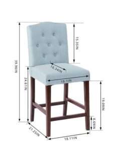 Alternative view of BANQUETAS STYLE WELL BECKRIDGE ALOE BLUE UPHOLSTERED BAR STOOLS WITH ...