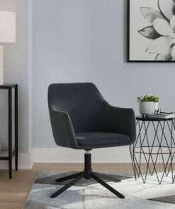 BUTACAS STYLE WELL HESTON CHARCOAL GRAY UPHOLSTERED ACCENT CHAIR