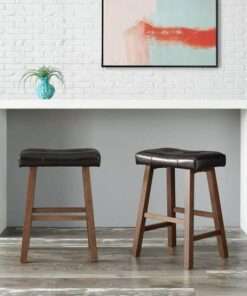 BANQUETAS STYLEWELL BACKLESS SADDLE SEAT FAUX LEATHER UPHOLSTEDES COU...