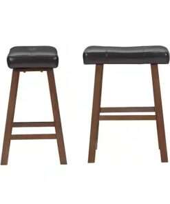 BANQUETAS STYLEWELL BACKLESS SADDLE SEAT FAUX LEATHER UPHOLSTEDES COU... - Imagen 4
