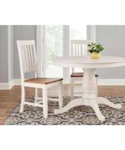 MESA DE COMEDOR STYLE WELL IVORY WOOD ROUND DINING TABLE FOR 4