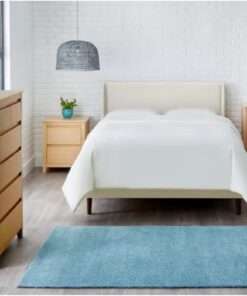 CAMA STYLE WELL HANDALE IVORY QUEEN UPHOLSTERY MID CENTURY PLATFORM BED