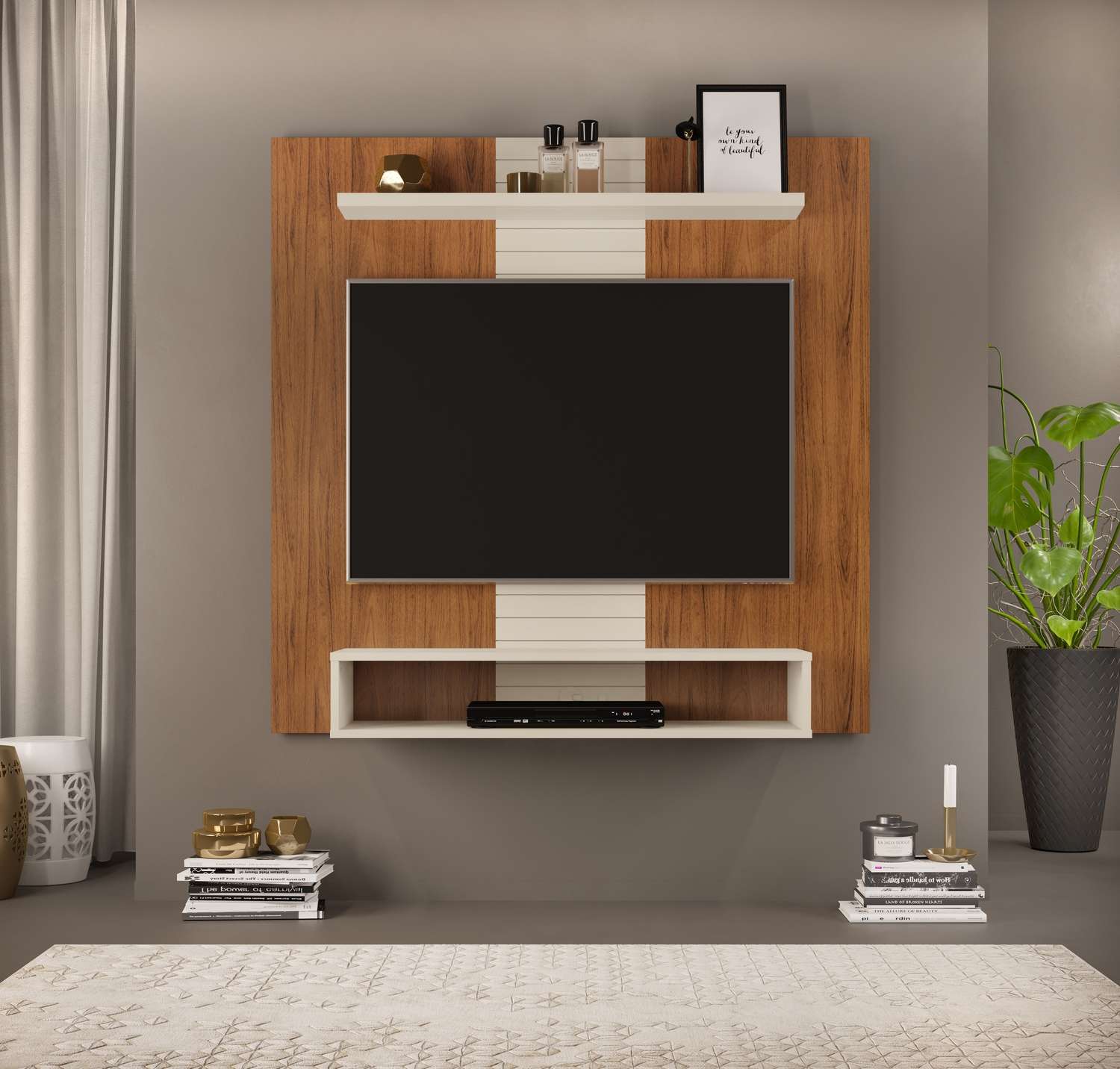 CENTRO ENT PANEL SMART FREIJO/OFF WHITE