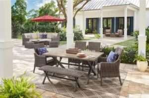 SET DE EXTERIOR ROCK CLIFF 6 PIECES OUTDOOR PATIO DINING SET