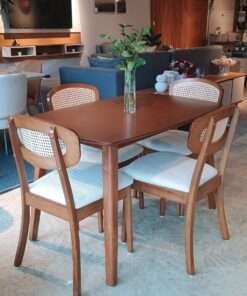 JUEGO DE COMEDOR 4 SILLAS COLOR MARRON - Imagen 2