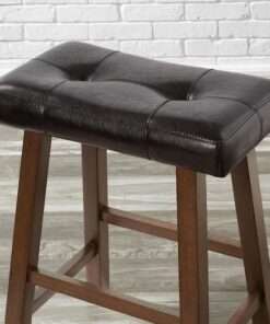 BANQUETAS STYLEWELL BACKLESS SADDLE SEAT FAUX LEATHER UPHOLSTEDES COU... - Imagen 3