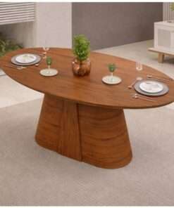 MESA RYZE TAMPO CHANF ELÍPTICO MADEIRA 1830X1000X25 FREIJO/FREIJO