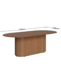 Alternative view of MESA LIVING 2.2 TOPE LAMINADO MADERA OVALADA