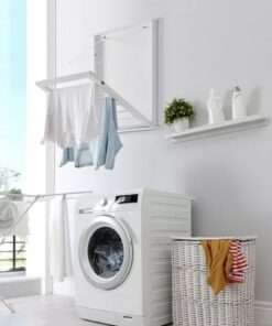 ESTANTE STYKE WELL 27IN. WHAITE WOOD COLLAPSIBLE LAUNDRY WALL RACK - Imagen 5