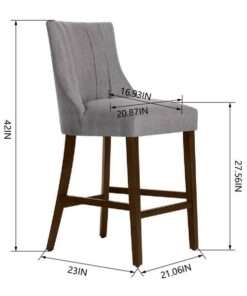 TABURETE BAR TAPIZADO COLECCION SCOTSFIELD GRIS CARBON CON DISENO ACA... - Imagen 2