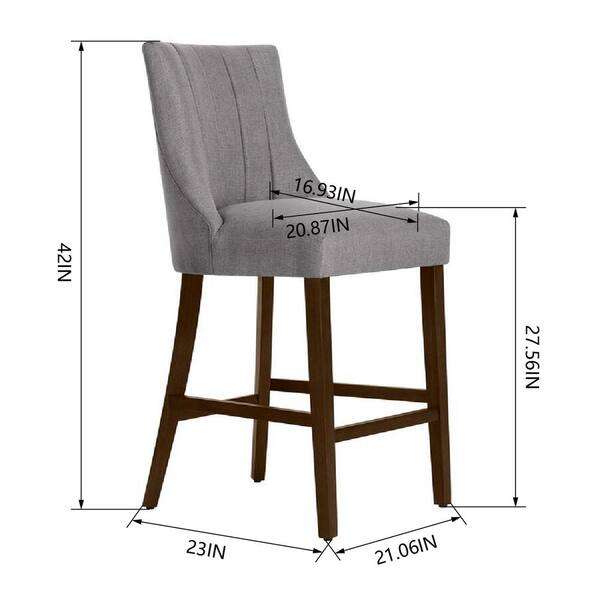 TABURETE BAR TAPIZADO COLECCION SCOTSFIELD GRIS CARBON CON DISENO ACA... - Imagen 2