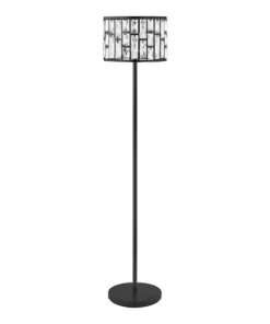 LAMPARA DE PIE ESTANDAR KRISTELLA DE 57 PULG EN CRISTAL NEGRO