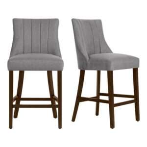 TABURETE BAR TAPIZADO COLECCION SCOTSFIELD GRIS CARBON CON DISENO ACA…