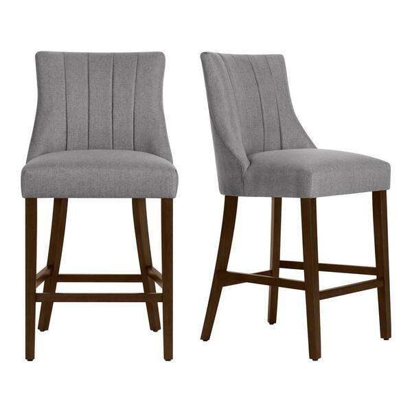 TABURETE BAR TAPIZADO COLECCION SCOTSFIELD GRIS CARBON CON DISENO ACA...