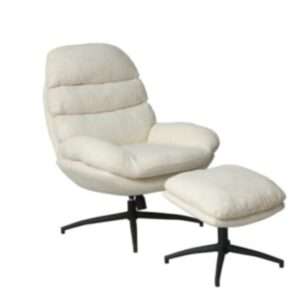 BUTACA CREMA CLARO CON OTTOMAN