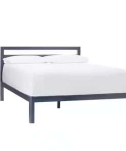 CAMA KING DE METAL STYLEWELL GRANDON EN COLOR AZUL MEDIANOCHE CON SOM...