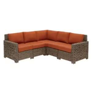 SOFA DE EXTERIOR SECCIONAL LAGUNA POINT 5 PIEZAS EN MIMBRE MARRON CON…