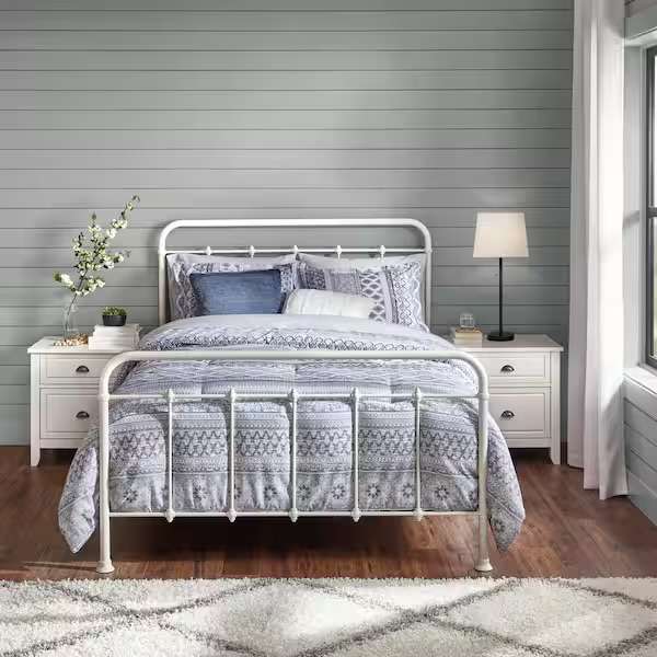 CAMA TWIN XL METAL BLANCO ESTILO GRANJA STYLEWELL DORLEY - Imagen 2