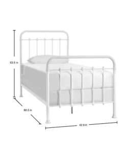 CAMA TWIN XL METAL BLANCO ESTILO GRANJA STYLEWELL DORLEY - Imagen 4