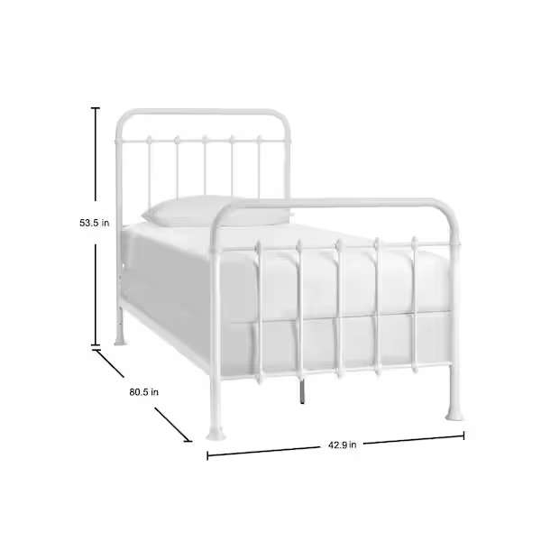 CAMA TWIN XL METAL BLANCO ESTILO GRANJA STYLEWELL DORLEY - Imagen 4
