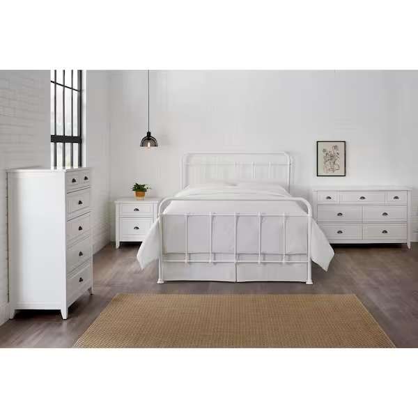 CAMA TWIN XL METAL BLANCO ESTILO GRANJA STYLEWELL DORLEY - Imagen 8