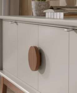 Rack buffet 4p paris off white / nature - Imagen 4