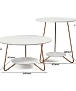 Set mesa de centro y mesa lateral  liz blanco - Imagen 6