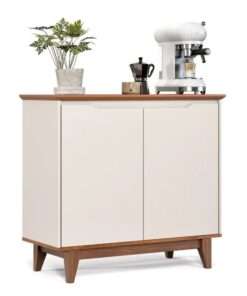 buffet 2 portas flow sin gavetas off white / freijo - Imagen 5
