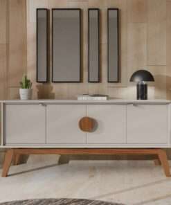 Alternative view of Rack buffet 4p paris off white / nature