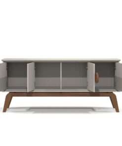 Rack buffet 4p paris off white / nature - Imagen 7