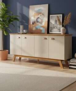 buffet 4p atlanta off white nature - Imagen 4