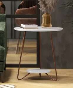 Set mesa de centro y mesa lateral  liz blanco - Imagen 2